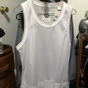 Adidas Mens James Harden Playmaker Jersey White M